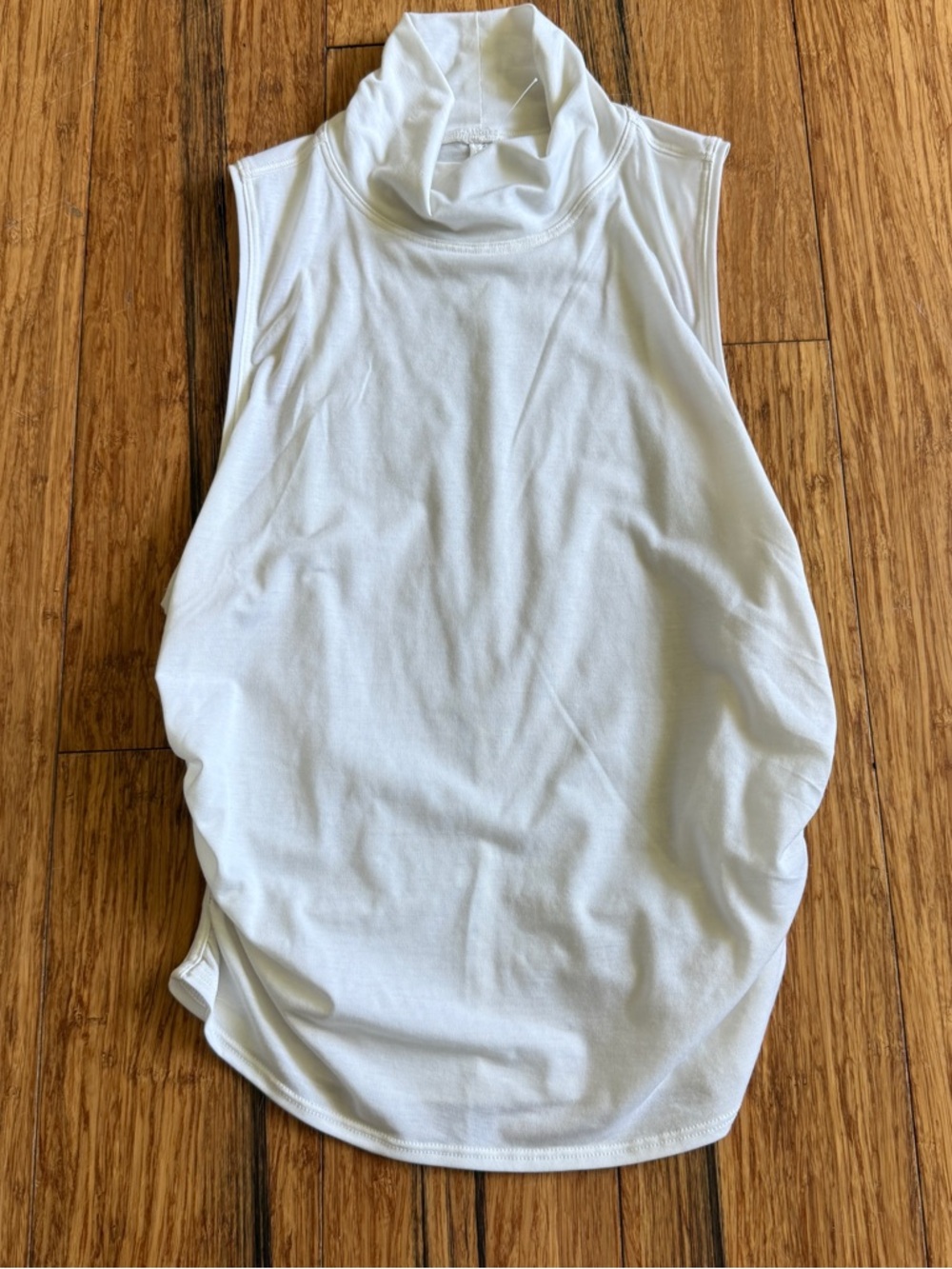 Lululemon White Muscle High Neck Tank Top